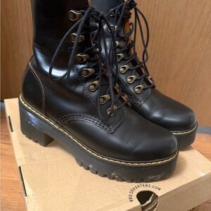 Dr. Martens Black Leather Combat Boots